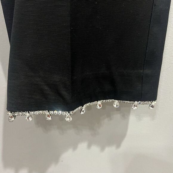 Trina Turk black Rhinestone Hemmed Crop Ankle Pants Size 4 - Picture 8 of 8